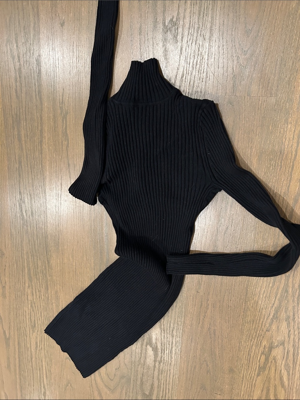 Black Ribbed sweater dress Victoria’s Secret catalog y2k